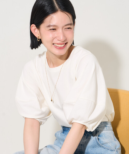 FREAK'S STORE(フリークスストア)の「ランタンスリーブ Tシャツ(Tシャツ/カットソー・レディース・ブルー/ブラック/チャコール/オフホワイト・フリ-)」の13枚目の写真