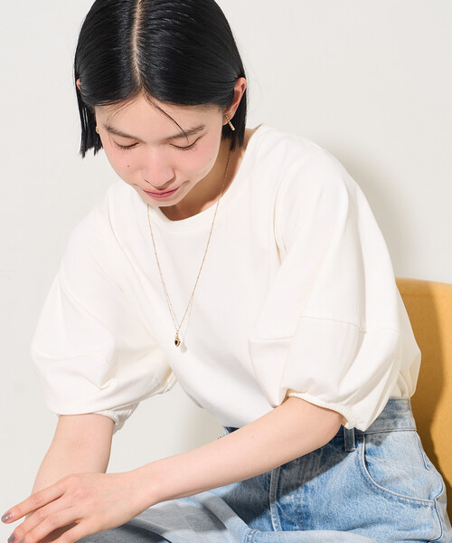 FREAK'S STORE(フリークスストア)の「ランタンスリーブ Tシャツ(Tシャツ/カットソー・レディース・ブルー/ブラック/チャコール/オフホワイト・フリ-)」の14枚目の写真