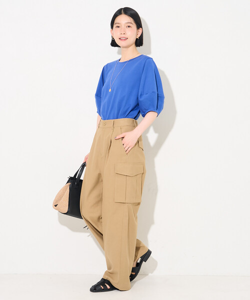 FREAK'S STORE(フリークスストア)の「ランタンスリーブ Tシャツ(Tシャツ/カットソー・レディース・ブルー/ブラック/チャコール/オフホワイト・フリ-)」の18枚目の写真