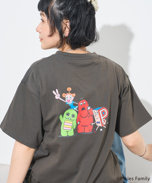 FREAK'S STORE(フリークスストア)の「P-kies Family キャラクター Tシャツ(Tシャツ/カットソー・レディース・オフホワイト/チャコールグレー/ライトグレー・フリ-)」の19枚目の写真