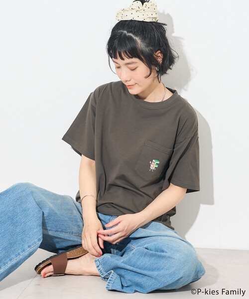 FREAK'S STORE(フリークスストア)の「P-kies Family キャラクター Tシャツ(Tシャツ/カットソー・レディース・オフホワイト/チャコールグレー/ライトグレー・フリ-)」の20枚目の写真