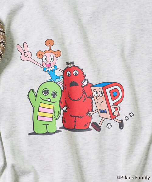 FREAK'S STORE(フリークスストア)の「P-kies Family キャラクター Tシャツ(Tシャツ/カットソー・レディース・オフホワイト/チャコールグレー/ライトグレー・フリ-)」の13枚目の写真