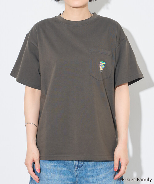 FREAK'S STORE(フリークスストア)の「P-kies Family キャラクター Tシャツ(Tシャツ/カットソー・レディース・オフホワイト/チャコールグレー/ライトグレー・フリ-)」の15枚目の写真