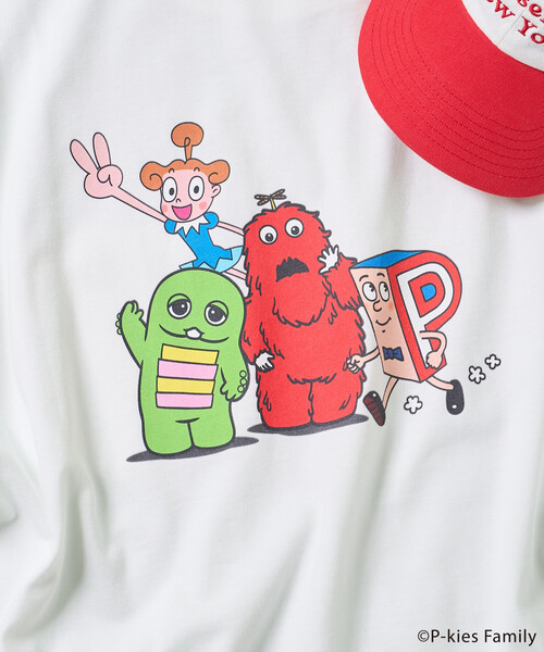 FREAK'S STORE(フリークスストア)の「P-kies Family キャラクター Tシャツ(Tシャツ/カットソー・レディース・オフホワイト/チャコールグレー/ライトグレー・フリ-)」の4枚目の写真