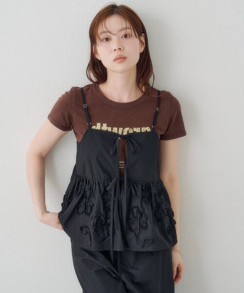 Kastane(カスタネ)の「SETUPステッチ刺繍ビスチェ(タンクトップ・レディース・ネイビー/ブラック/ブルー・FREE)」の11枚目の写真