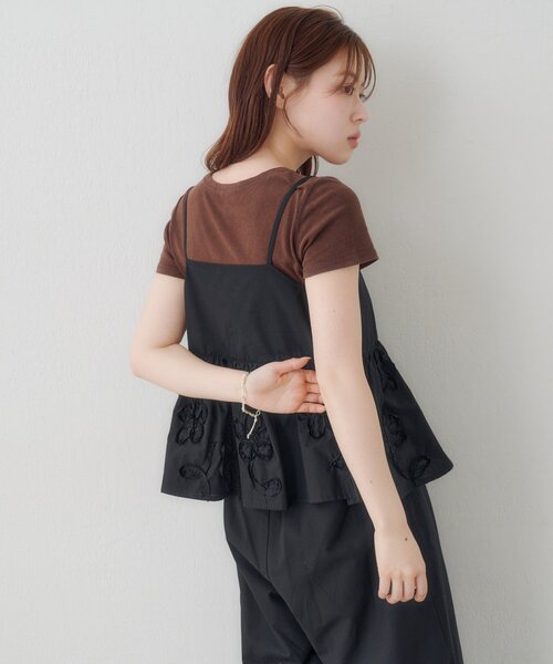 Kastane(カスタネ)の「SETUPステッチ刺繍ビスチェ(タンクトップ・レディース・ネイビー/ブラック/ブルー・FREE)」の15枚目の写真