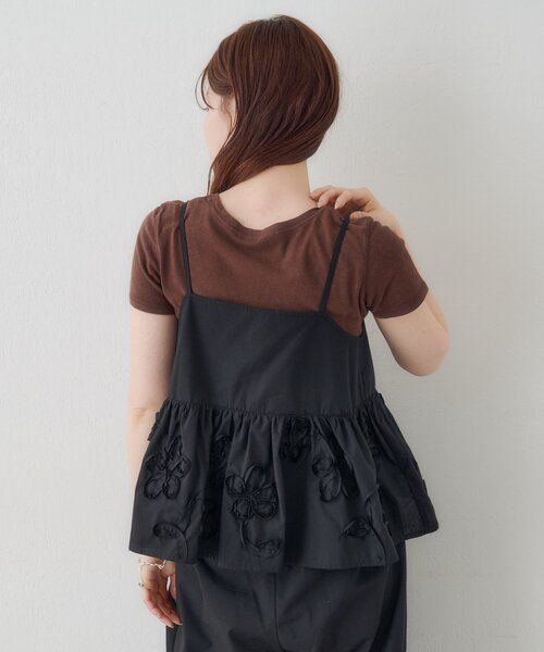Kastane(カスタネ)の「SETUPステッチ刺繍ビスチェ(タンクトップ・レディース・ネイビー/ブラック/ブルー・FREE)」の16枚目の写真