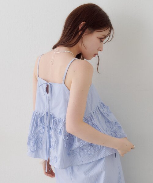 Kastane(カスタネ)の「【WEB先行】SETUPステッチ刺繍ビスチェ(タンクトップ・レディース・ネイビー/ブラック/ブルー・FREE)」の22枚目の写真