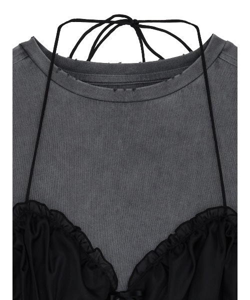Ameri（アメリ）の「COMPACT BUSTIER DOCKING TEE（Tシャツ/カットソー・レディース・パープル/ブラック/ベージュ・FREE）」の7枚目の写真
