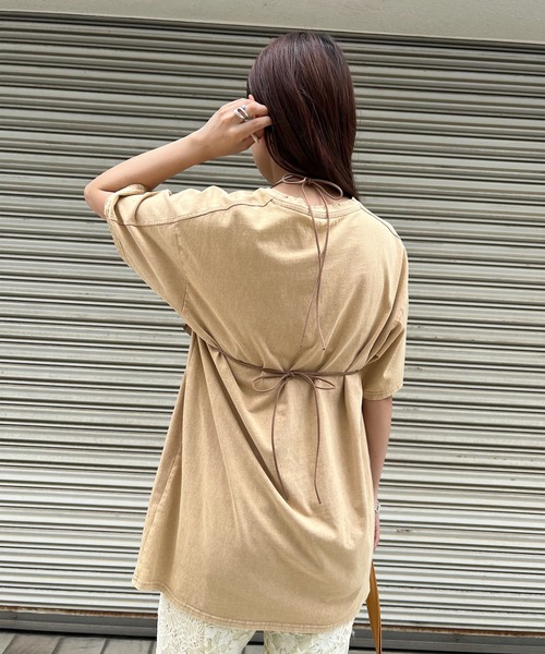 Ameri（アメリ）の「COMPACT BUSTIER DOCKING TEE（Tシャツ/カットソー・レディース・パープル/ブラック/ベージュ・FREE）」の22枚目の写真