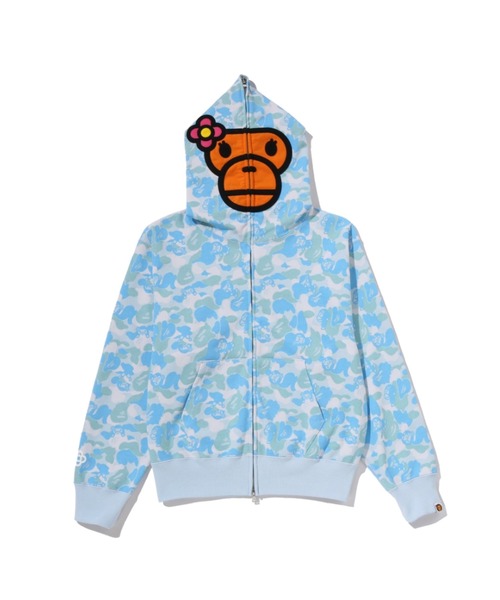 A BATHING APE(アベイシングエイプ)の「BABY LISA ABC CAMO FULL ZIP HOODIE(パーカー・レディース・ピンク/サックスブルー・MEDIUM/SMALL)」の2枚目の写真