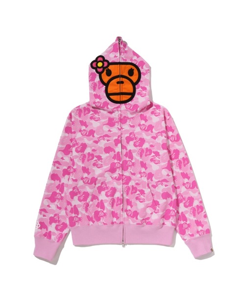 A BATHING APE(アベイシングエイプ)の「BABY LISA ABC CAMO FULL ZIP HOODIE(パーカー・レディース・ピンク/サックスブルー・MEDIUM/SMALL)」の1枚目の写真