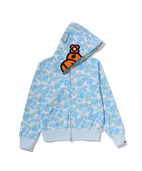 A BATHING APE(アベイシングエイプ)の「BABY LISA ABC CAMO FULL ZIP HOODIE(パーカー・レディース・ピンク/サックスブルー・MEDIUM/SMALL)」の3枚目の写真