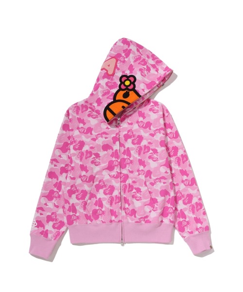 A BATHING APE(アベイシングエイプ)の「BABY LISA ABC CAMO FULL ZIP HOODIE(パーカー・レディース・ピンク/サックスブルー・MEDIUM/SMALL)」の4枚目の写真