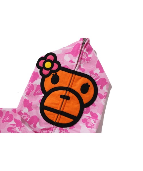 A BATHING APE(アベイシングエイプ)の「BABY LISA ABC CAMO FULL ZIP HOODIE(パーカー・レディース・ピンク/サックスブルー・MEDIUM/SMALL)」の10枚目の写真