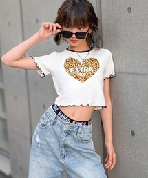 FUNALIVE（ファンアライブ）の「レオパードハートptT 半袖（Tシャツ/カットソー）」