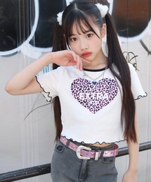 FUNALIVE（ファンアライブ）の「レオパードハートptT 半袖（Tシャツ/カットソー）」