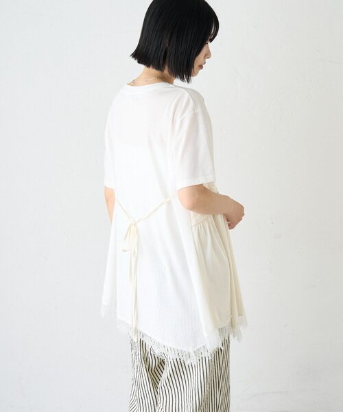 CIAOPANIC TYPY(チャオパニックティピー)の「【WEB限定】サテンレースランジェリードッキングTee(Tシャツ/カットソー・レディース・ホワイト/ホワイト系その他/チャコールグレー・ONE SIZE)」の14枚目の写真
