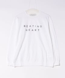 【S】【it】【BEATING HEART】ロゴ風プリント クルーネックトップス