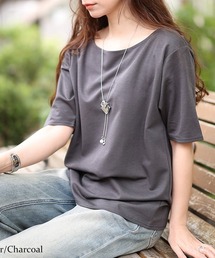 ワイドボートネックTシャツ【大きいサイズ対応】