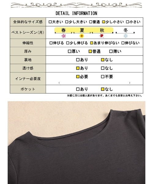 GOLDJAPAN（ゴールドジャパン）の「ワイドボートネックTシャツ【大きいサイズ対応】（シャツ/ブラウス・レディース・ブラック/チャコール/オフホワイト・4L/LL/3L/5L）」の20枚目の写真