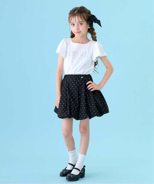 ANNA SUI mini(アナスイ・ミニ)の「ラインストーンロゴTシャツ(Tシャツ/カットソー・キッズ・ホワイト/ブラック・140cm/100-110cm/130cm/120cm/160cm/150cm)」の5枚目の写真