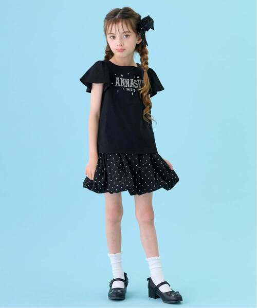 ANNA SUI mini(アナスイ・ミニ)の「ラインストーンロゴTシャツ(Tシャツ/カットソー・キッズ・ホワイト/ブラック・140cm/100-110cm/130cm/120cm/160cm/150cm)」の6枚目の写真