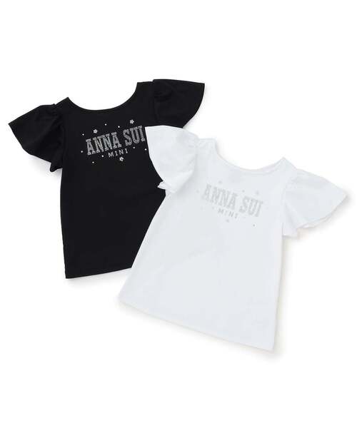 ANNA SUI mini(アナスイ・ミニ)の「ラインストーンロゴTシャツ(Tシャツ/カットソー・キッズ・ホワイト/ブラック・140cm/100-110cm/130cm/120cm/160cm/150cm)」の7枚目の写真