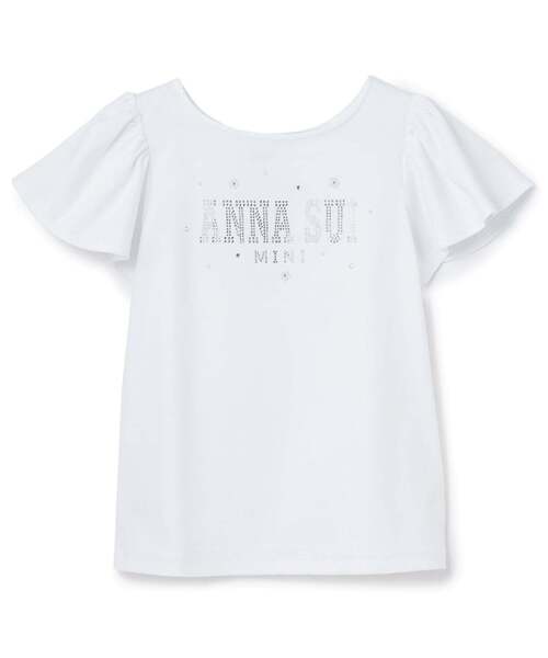ANNA SUI mini(アナスイ・ミニ)の「ラインストーンロゴTシャツ(Tシャツ/カットソー・キッズ・ホワイト/ブラック・140cm/100-110cm/130cm/120cm/160cm/150cm)」の8枚目の写真