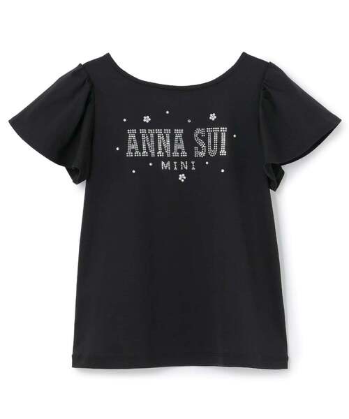 ANNA SUI mini(アナスイ・ミニ)の「ラインストーンロゴTシャツ(Tシャツ/カットソー・キッズ・ホワイト/ブラック・140cm/100-110cm/130cm/120cm/160cm/150cm)」の9枚目の写真