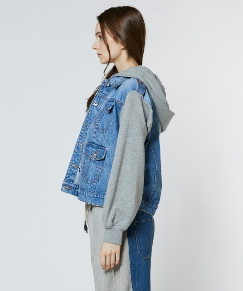 DOUBLE STANDARD CLOTHING(ダブルスタンダードクロージング)の「ドッキングデニムジャケット(デニムジャケット・レディース・インディゴブルー・36)」の3枚目の写真