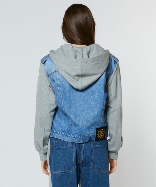 DOUBLE STANDARD CLOTHING(ダブルスタンダードクロージング)の「ドッキングデニムジャケット(デニムジャケット・レディース・インディゴブルー・36)」の4枚目の写真
