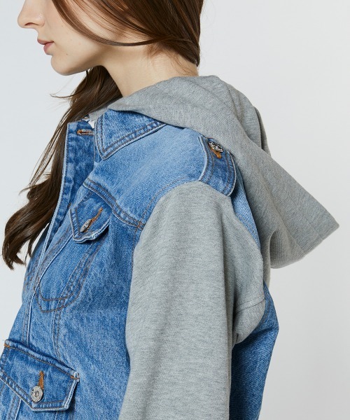 DOUBLE STANDARD CLOTHING(ダブルスタンダードクロージング)の「ドッキングデニムジャケット(デニムジャケット・レディース・インディゴブルー・36)」の6枚目の写真
