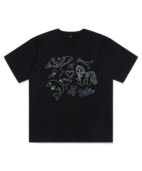 PAGESIISII(ページシシ)の「シシドリミ ドローイングプリント 半袖Tシャツ チャコール(Tシャツ/カットソー・レディース・その他・SMALL/MEDIUM/LARGE)」の2枚目の写真