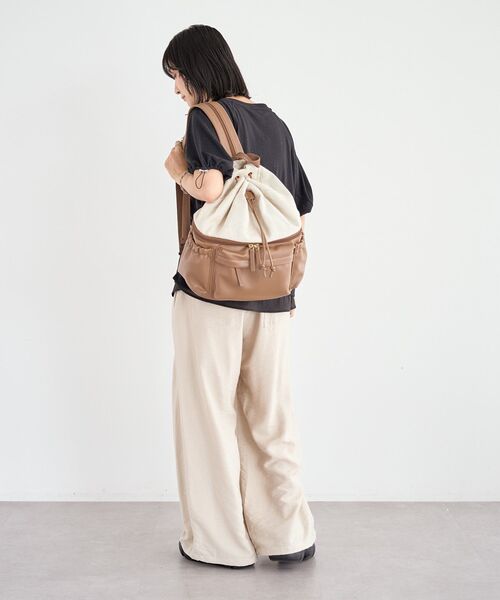 Green　Parks（グリーンパークス）の「【保冷温付き】2層ドロストリュック（バックパック/リュック・レディース・ブラック/ブラウン・FREE）」の5枚目の写真