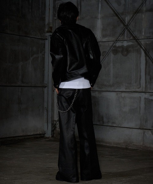 LANDNESS(ランドネス)の「【LANDNESS/ランドネス】Faux Leather Ike Jacket/フェイクレザーアイクジャケット(その他アウター・メンズ・ブラック・L/M/S)」の5枚目の写真