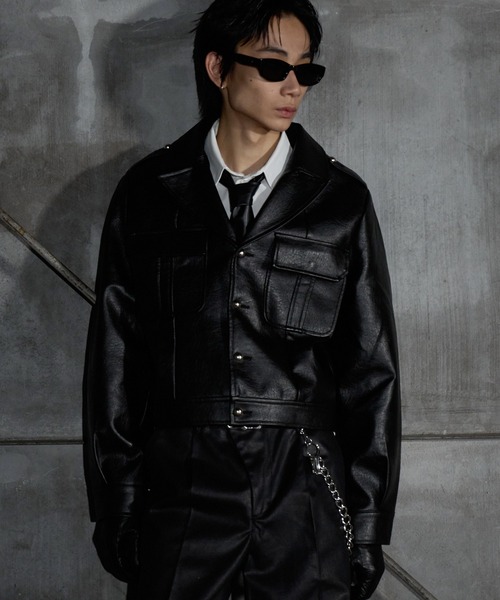 LANDNESS(ランドネス)の「【LANDNESS/ランドネス】Faux Leather Ike Jacket/フェイクレザーアイクジャケット(その他アウター・メンズ・ブラック・L/M/S)」の11枚目の写真