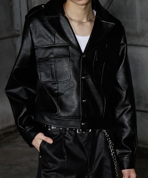 LANDNESS(ランドネス)の「【LANDNESS/ランドネス】Faux Leather Ike Jacket/フェイクレザーアイクジャケット(その他アウター・メンズ・ブラック・L/M/S)」の10枚目の写真
