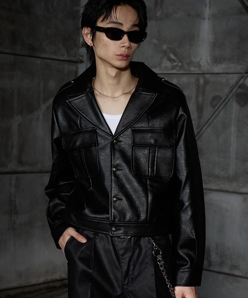 LANDNESS(ランドネス)の「【LANDNESS/ランドネス】Faux Leather Ike Jacket/フェイクレザーアイクジャケット(その他アウター・メンズ・ブラック・L/M/S)」の9枚目の写真