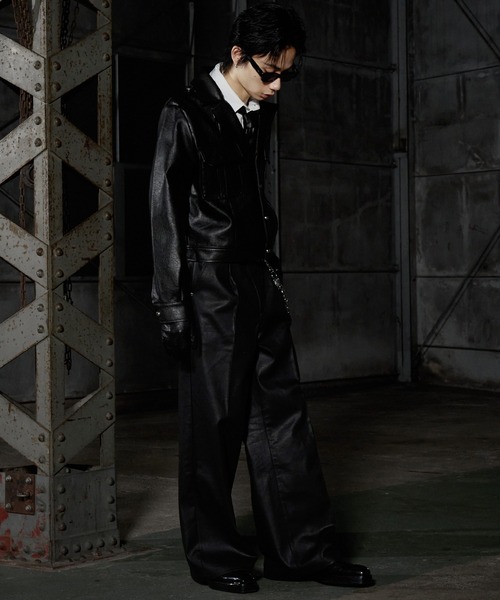 LANDNESS(ランドネス)の「【LANDNESS/ランドネス】Faux Leather Ike Jacket/フェイクレザーアイクジャケット(その他アウター・メンズ・ブラック・L/M/S)」の3枚目の写真