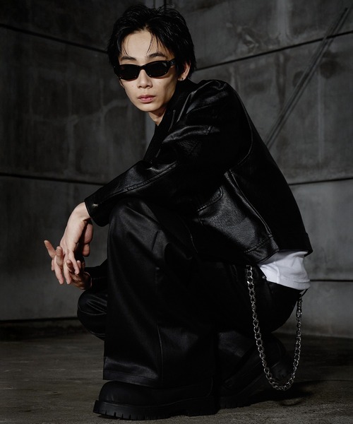 LANDNESS(ランドネス)の「【LANDNESS/ランドネス】Faux Leather Ike Jacket/フェイクレザーアイクジャケット(その他アウター・メンズ・ブラック・L/M/S)」の12枚目の写真