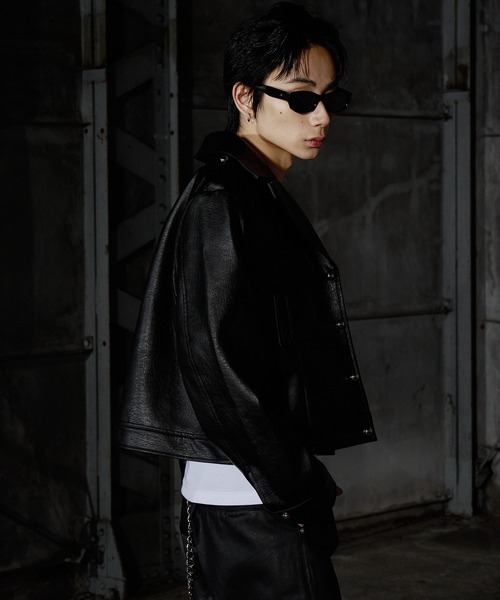 LANDNESS(ランドネス)の「【LANDNESS/ランドネス】Faux Leather Ike Jacket/フェイクレザーアイクジャケット(その他アウター・メンズ・ブラック・L/M/S)」の8枚目の写真