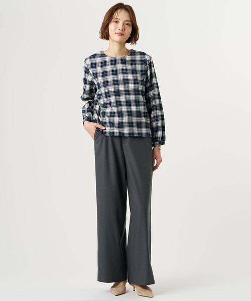 J.PRESS Ladies(J.プレス レディス)の「コットン 起毛 タータン チェック プルオーバー ブラウス(シャツ/ブラウス・レディース・レッド系3/アイボリー系3・XS)」の7枚目の写真