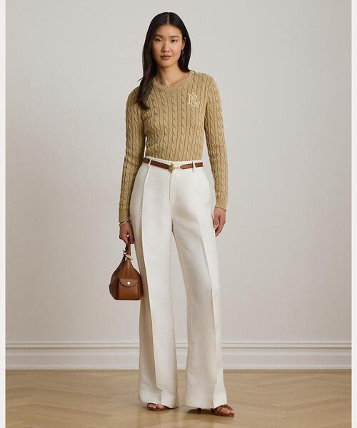 LAUREN RALPH LAUREN（ローレン ラルフ ローレン）の「ボタントリム ケーブルニット セーター（ニット/セーター・レディース・ブラウン系6・S/M/L/XL/XS/XXS）」の3枚目の写真