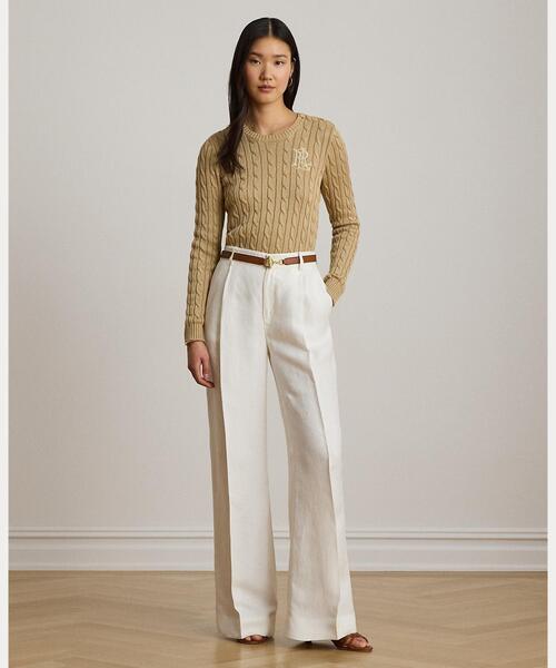 LAUREN RALPH LAUREN（ローレン ラルフ ローレン）の「ボタントリム ケーブルニット セーター（ニット/セーター・レディース・ブラウン系6・S/M/L/XL/XS/XXS）」の6枚目の写真