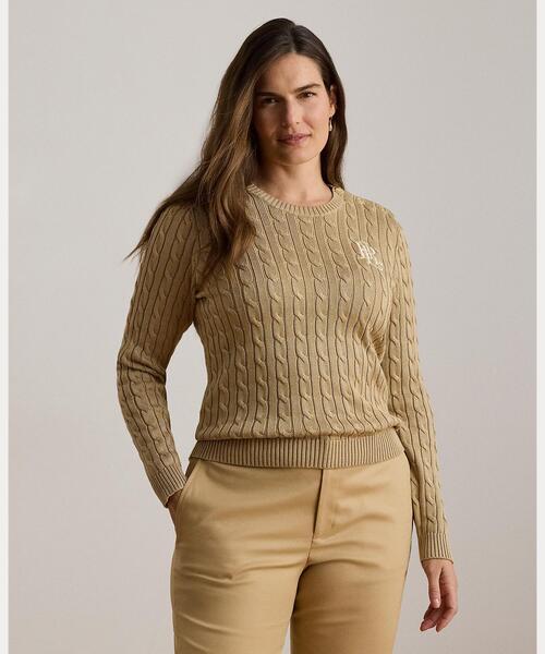 LAUREN RALPH LAUREN（ローレン ラルフ ローレン）の「ボタントリム ケーブルニット セーター（ニット/セーター・レディース・ブラウン系6・S/M/L/XL/XS/XXS）」の7枚目の写真