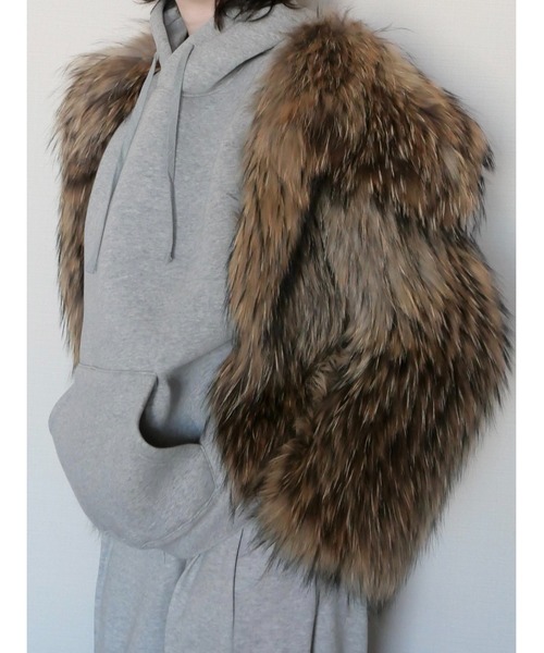 miies miim（ミーエスミーム）の「racoon coat（テーラードジャケット・レディース・アイボリー/ブラウン・FREE）」の10枚目の写真