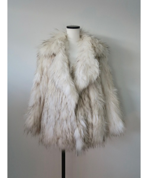 miies miim（ミーエスミーム）の「racoon coat（テーラードジャケット・レディース・アイボリー/ブラウン・FREE）」の16枚目の写真