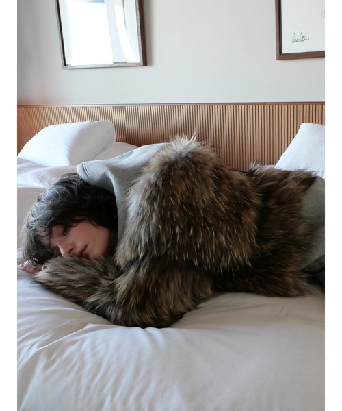 miies miim（ミーエスミーム）の「racoon coat（テーラードジャケット・レディース・アイボリー/ブラウン・FREE）」の14枚目の写真