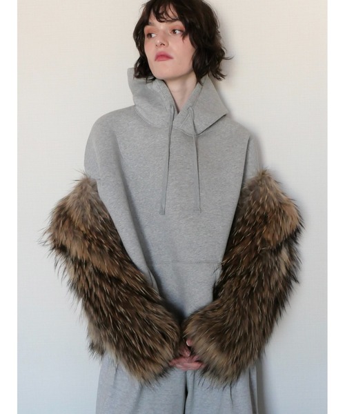 miies miim（ミーエスミーム）の「racoon coat（テーラードジャケット・レディース・アイボリー/ブラウン・FREE）」の12枚目の写真